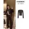 Cor Café Marrom Hoodie Casual Esportivo Calça Jaqueta Feminina 2026 Novo Outono Inicial Estilo Coreano Conjunto Completo