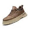 Zapatos de Hombre Ropa de Trabajo para Hombre Botas Martin Estilo Old Money Zapatos Deportivos de Caña Media Británicos Versátiles Casuales para Exteriores y Viajes