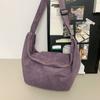 Nova Bolsa de Veludo Simples de Grande Capacidade Estilo Coreano Estilo Casual Japonês Bolsa de Ombro para Estudante Bolsa Transversal Tendência Versátil
