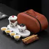 Conjunto de Chá Portátil para Viagem Ink Qianli Jiangshan Expresso Uma Panela Quatro Copos para Empresa Presente de Acompanhamento Logotipo Imprimível