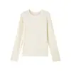 Nueva Camisa Base de Tencel Acetato para Mujer Otoño e Invierno, Tejido de Punto Cálido de Lana Lyocell con Cuello Redondo, Top Interior de Color Sólido