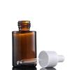 Frasco conta-gotas de borracha marrom para atacado matéria-prima frasco de emulsão 30ml frasco de vidro cosmético para óleo essencial frasco de amostra vazio