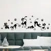 Silueta de gatito linda simple de dibujos animados pegatinas de pared autoadhesivas estilo ins decoración de pared de fondo de habitación pegatinas ZN0969Q