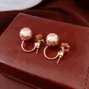 Pendientes Cuadrados de Cristal con Perlas Redondas y Aguja Plateada Pendientes Versátiles Simples Exquisitos de Moda Pendientes de Gama Alta a la Moda para Mujer