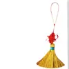 2026 Festival de Primavera Colgante para Puerta Principal Plántula de Sorgo Mini Escoba Decoración Colgante para Mesita de Noche de Bebé Escoba Pequeña Tejida a Mano Regalo de Inauguración Mudanza