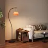 Luminária de chão marrom estilo vintage, em forma de S, luxo leve, ambiente de alta qualidade, luminária de pesca para sala de estar, ao lado do sofá, luminária de cabeceira para quarto