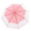 Paraguas plegable estilo coreano, lindo y lindo, estilo coreano, estilo fresco, estilo Mori simple, paraguas transparente con 30% de flor de cerezo japonesa.