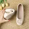 2026 Verano Nuevos Zapatos Huecos para Mujer Sandalias Perforadas Transpirables Zapatos de Cuero con Suela Suave Zapatos Planos para Mujer Poco Profundos Cómodos Resistentes al Desgaste