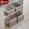 Estante de almacenamiento extraíble para fregadero de cocina, armario multifuncional para condimentos, estante laminado, cesta con cajón
