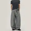 Estilo Old Money, pantalones a rayas de alta gama con cintas, unisex, retro, corte holgado, fluidos, pierna ancha, pantalones largos, marca de moda