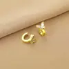 Pendientes Elegantes Estilo Ins Francés Forma de Mariposa Natural de Concha Acero Inoxidable para Mujer Pendientes de Acero de Titanio Joyería