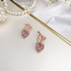 Pendientes de plata 925 con forma de aguja de Corea del Sur, con diamantes sencillos, estilo amor, para mujer, con personalidad, de aleación dulce y combinable, 275