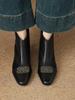 Botas Curtas da Moda para Mulheres, Botas de Meia-Estação para Primavera e Outono, Bico Redondo, Salto Médio, Salto Bloco, Versátil da Moda com Zíper nas Costas, Marrom Elegante de Inverno