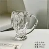 Caneca de Cerveja Criativa para Uso Doméstico, Xícara de Café Espessa com Alça, Copo de Vidro para Cerveja Artesanal e Vinho de Trigo, Copo de Vidro para Suco e Bebidas Geladas