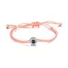 Pulsera Popular Europea y Americana Tejida a Mano con Cuerda, Pulsera Exquisita de Acero Inoxidable con Incrustaciones de Diamantes 'Te Amo en 100 Idiomas'