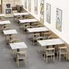 Conjunto de Mesa e Cadeiras para Restaurante de Fast Food para Uso Comercial, Adequado para Lojas de Hot Pot Picante e Macarrão, Restaurantes, Chá de Leite, Sobremesas, Lanches e Espetinhos Fritos, com Mesas e Cadeiras Espessadas