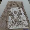 Vestido Estilo Francés Bordado con Lentejuelas, Vestido de Novia Tela de Encaje Encaje de Lentejuelas Nupcial