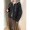 Abrigo de algodón con capucha transfronterizo con paneles de punto, chaqueta de algodón rellena de plumón para mujer, estilo corto de invierno 2026, holgado, cálido, grueso, abrigo estilo coreano