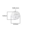 Contas de diamante ocas de 10 mm s925 prata esterlina prata lisa micro zircônia incrustada pulseira faça você mesmo acessórios de prata contas redondas