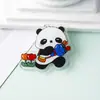 Broche de Panda Transparente com Borda de Desenho Animado em Acrílico Acessório para Mochila Presente para Aluno do Ensino Fundamental Boneca Fofa Fresca e Doce
