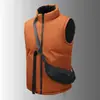 Chaleco popular de otoño e invierno de moda para pareja, engrosado, cálido, casual, versátil, color liso, reversible, con cuello alto - regalo gratis