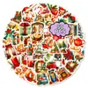 50 Peças de Adesivos da Nova Série de Presentes de Natal Transfronteiriços, Adesivos Decorativos à Prova d'Água Estilo Retrô para Garrafas de Água e Computadores