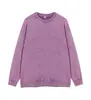 Moletom Vintage Lavado com Gola Redonda, Fleece Pesado de Laço Grande 370g para Homens, Marca Tendência Retro Americana com Caimento Solto, Moletom para Revenda