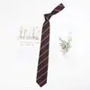 Corbata Marrón Camisa Oscura para Estudiantes Varones, Estilo Universitario, Rayas Color Café Retro Corbata de Lazo JK Decorativa Sin Corbata, Accesorio para Mujer