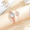 Novo Relógio Feminino terno Moda Nicho Cravejado de Diamantes Temperamento Versátil Pulseira de Aço Relógio de Quartzo Feminino terno