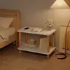 Mesita de noche para dormitorio de apartamento de alquiler, Gabinete de noche simple, Armario de almacenamiento de mesita de noche, Mesa auxiliar de madera para el hogar en la sala de estar, Mesa cuadrada pequeña