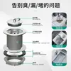 Tubo de Drenaje para Fregadero de Mopa de Baño Universal, Tubo de Drenaje de Copa de Acero Roscado Completo Extendido, Accesorios de Tubería de Drenaje Fáciles de Instalar