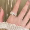 Anillo Abierto de Flor Colorida con Goteo de Aceite de Zircón Estilo K Fresco Pequeño Moda Anillo Sencillo Diseño de Nicho Joyería de Mano