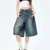 Shorts de Mezclilla Casual Relajados Estilo Retro Americano para Hombres y Mujeres Verano Nuevo Sueltos de Calle Pierna Ancha Pantalones de Media Longitud