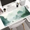 Alfombrilla de ratón con paisaje de tinta, tamaño extragrande con borde de bloqueo de precisión estilo chino para oficina/hogar, alfombrilla antideslizante para escritorio, alfombrilla para escritorio de teclado de computadora