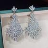 Accesorios de boda de alta calidad para la industria pesada Cao Shi, pendientes de nicho para cenas de moda nupcial europea y americana, pendientes de diamantes de lujo llenos