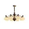 Araña de Sala de Estar Vintage Estilo Francés Calabaza Luz Principal, Lámpara de Dormitorio Retro Americana, Araña de Comedor Estilo Crema Espectro Completo
