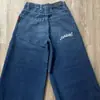 Comercio Electrónico Transfronterizo Jeans de Calle Americanos Y2K Hip-hop Estampado Dibujos Animados Retro Sueltos Jeans de Pierna Ancha para Hombre