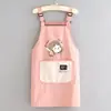 Delantal Impermeable de Dibujos Animados Uso Doméstico de Cocina Cubierta de Manga Limpiable Ropa para Mujer Puesto de Catering Ropa de Trabajo de Manga Larga Impresión de Logotipo