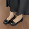 Sapatos Mary Jane de bico fino, feitos de couro macio, nova coleção outono 2026 feminina, leves, de sola reta, doces e estilosos, sapatos slip-on fáceis de calçar