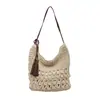 Bolso de hombro casual con flecos, nuevo bolso tejido de verano 2026, bolso estilo playa para vacaciones junto al mar, bolso de moda para mujer