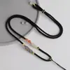 Cordão para Colar em Agata Vermelha e Jade de Campo Tecido à Mão para Homens e Mulheres, Corda com Pingente de Cera de Abelha DIY Combinação Livre Corda Confortável