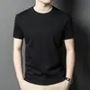 Camiseta Branca Camiseta Três Provas 100% Algodão de Fibra Longa de Xinjiang Verão Nova Tecnologia Negra Gola Redonda Respirável Ombro Regular Manga Curta Camiseta Masculina