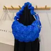 Bolso de Nube Plegado de Terciopelo Transfronterizo para Mujer, Bolso Peludo Nuevo, Estilo Coreano Casual Bolso Burbuja, Bolso de Hombro Cruzado, Bolso Dumpling