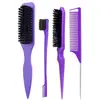 Comercio Exterior Transfronterizo Set de Peluquería Cuatro Piezas Cepillo para Barba Cepillo Alisador Cepillo para Cabeza de Aceite Peine Peine de Cola Puntiaguda Cepillo para Cejas Cabello Suelto