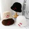 Chapéu de Pescador Feminino Outono e Inverno Novo Estilo Desenho Animado Ragdoll Moda Rosto Exposto Pequeno Chapéu de Bacia Recheado Chapéu Quente à Prova de Frio