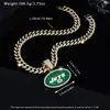 Transfronterizo Nueva Moda Personalidad Jet JETS Equipo de Rugby Collar Hombres Hip Hop Cadena Cubana Venta al por Mayor