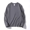 Camiseta de Algodón Puro de Cuello Redondo y Manga Larga de 220g Personalizada Color Puro Ropa de Otoño Ropa Base Ropa de Manga Larga Ropa de Clase Ropa DIY Impresión de Logo