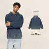 Ropa Retro Degradada Bk para Hombre 404g Sudadera con Capucha de Manga Larga Estilo Americano Resistente Lavada y Desgastada Otoño e Invierno para Hombres y Mujeres