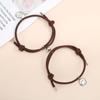 Nueva pulsera de pareja con carita sonriente atractiva con imán, un par de pulseras tejidas a mano para hombre y mujer, joyería al por mayor, exclusiva transfronteriza