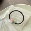 Accesorios para el Cabello Coreanos Corazón de Niña Etiqueta Dorada Cuerda para el Cabello Color Café Lazo para el Cabello Lindo y Dulce Goma Elástica para Coleta Alta Diadema